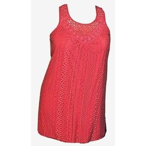 Xhilaration Womens XL Coral Orange Sleeveless Lined Crochet Lace Dress